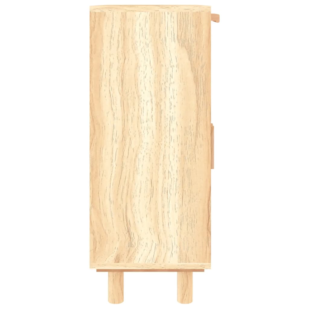 vidaXL Sideboard Brown 23.6"x11.8"x29.5" Solid Wood Pine and Natural Rattan