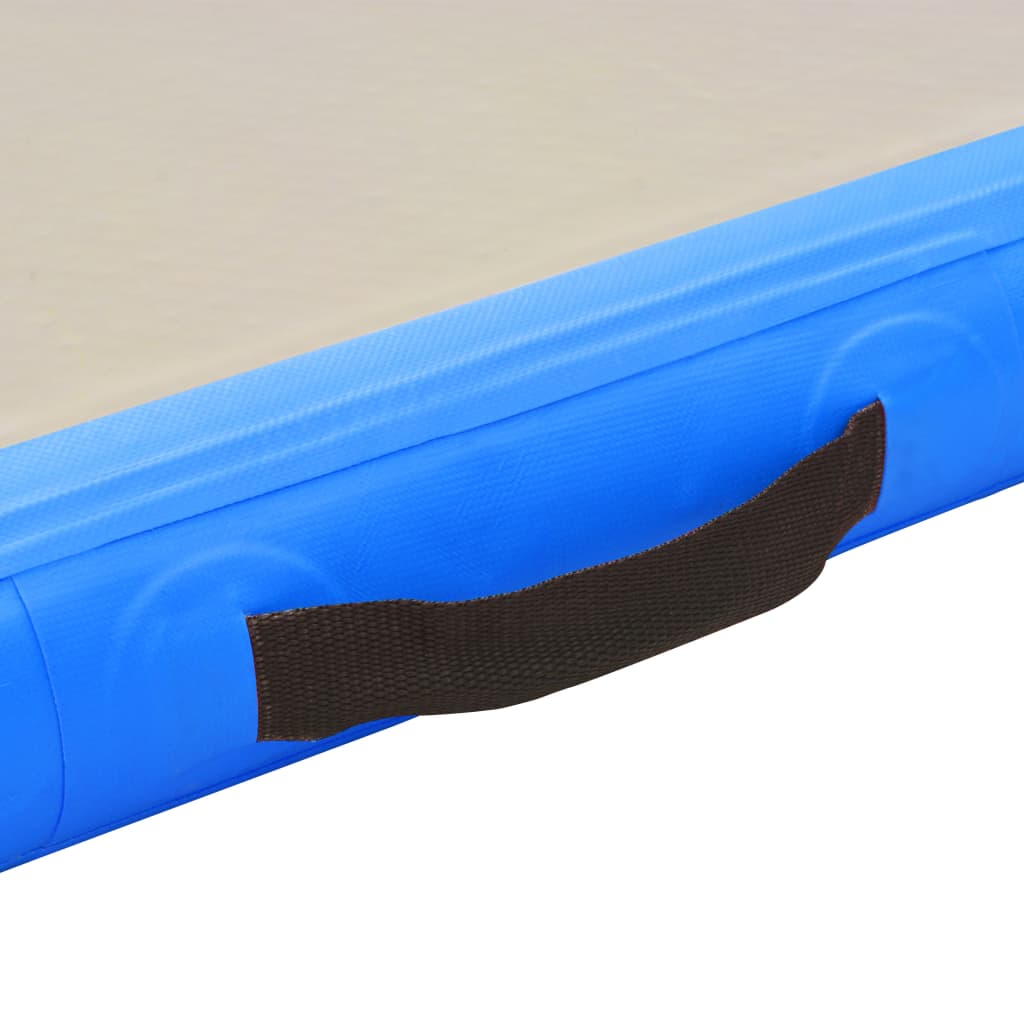 vidaXL Inflatable Gymnastics Mat with Pump 196.8"x39.3"x3.9" PVC Blue