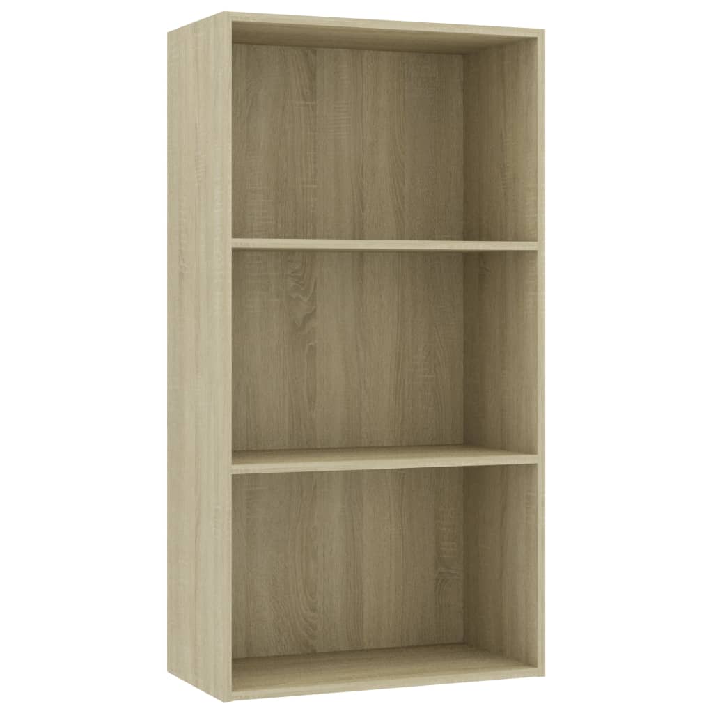 vidaXL 3-Tier Book Cabinet Sonoma Oak 23.6"x11.8"x44.9" Chipboard