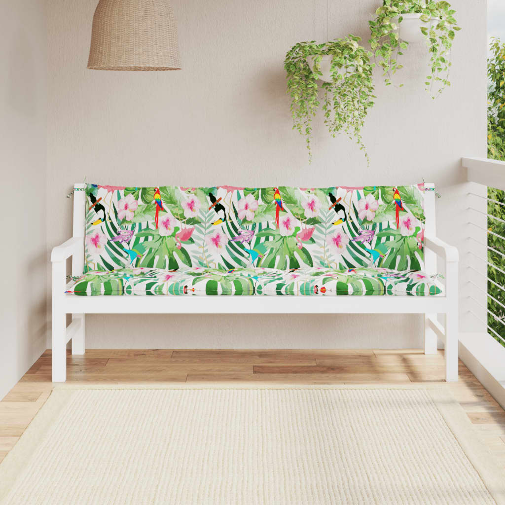 vidaXL Garden Bench Cushions 2 pcs Multicolor Oxford Fabric