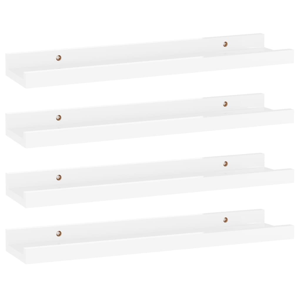 vidaXL Wall Shelves 4 pcs High Gloss White 15.7"x3.5"x1.2"