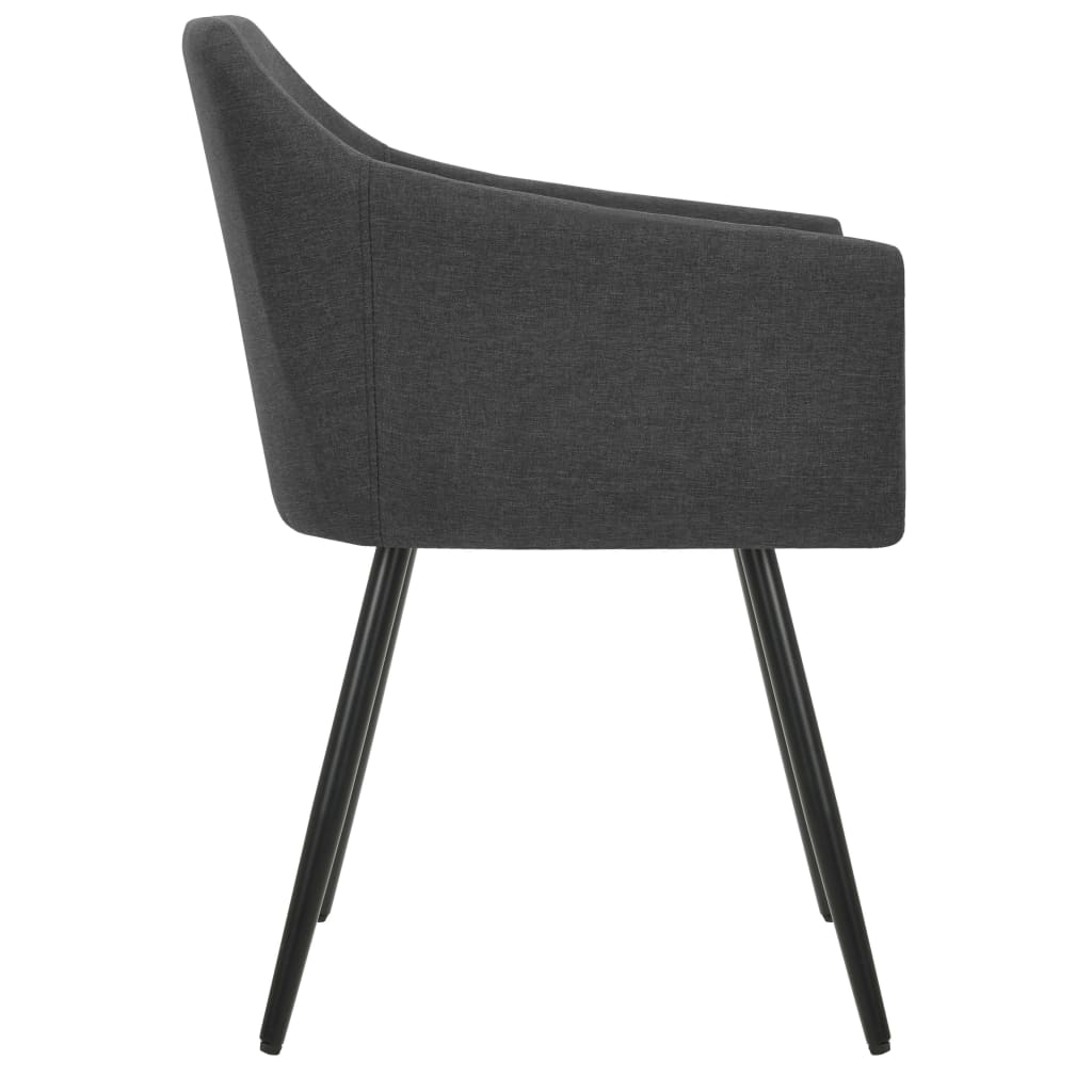 vidaXL Dining Chairs 2 pcs Dark Gray Fabric