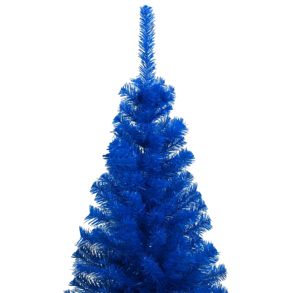 vidaXL Artificial Christmas Tree with LEDs&Stand Blue 94.5" PVC