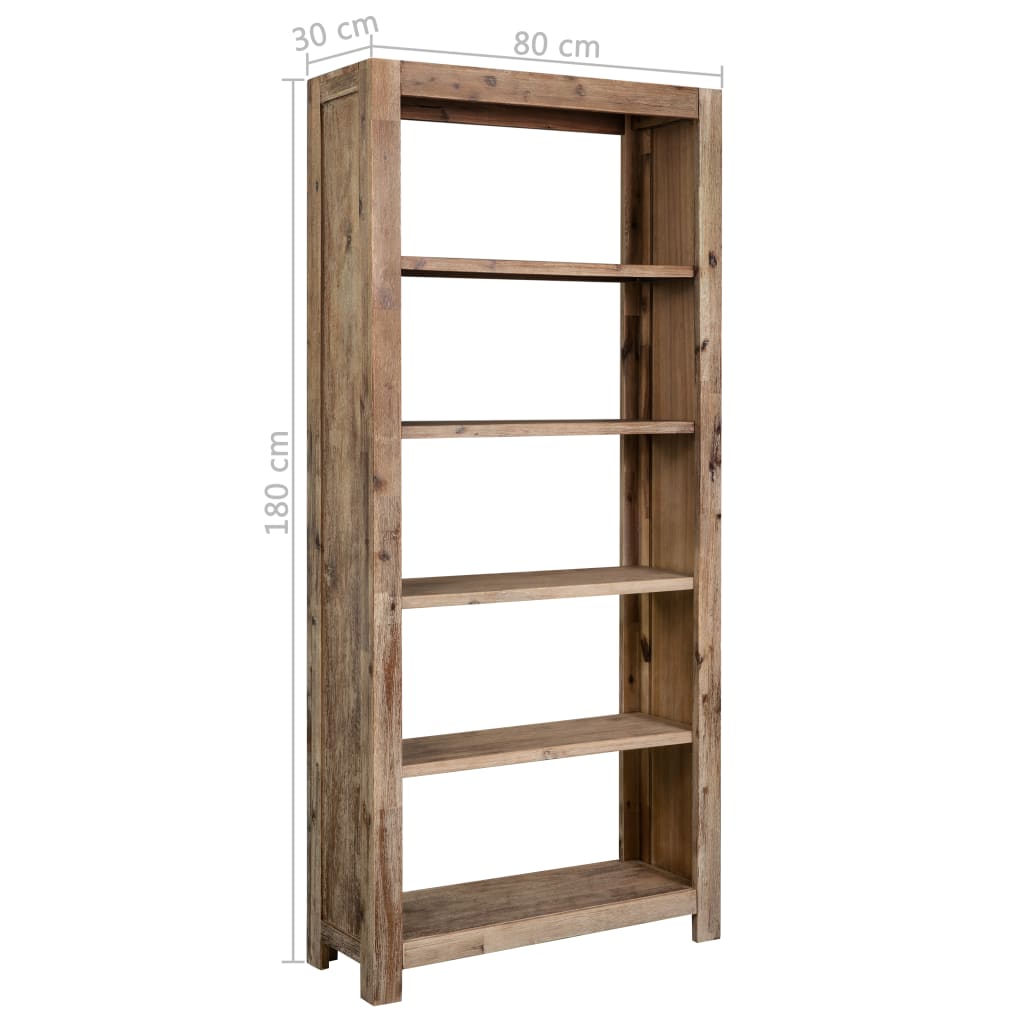 vidaXL 5-Tier Bookcase 31.5"x11.8"x70.9" Solid Acacia Wood