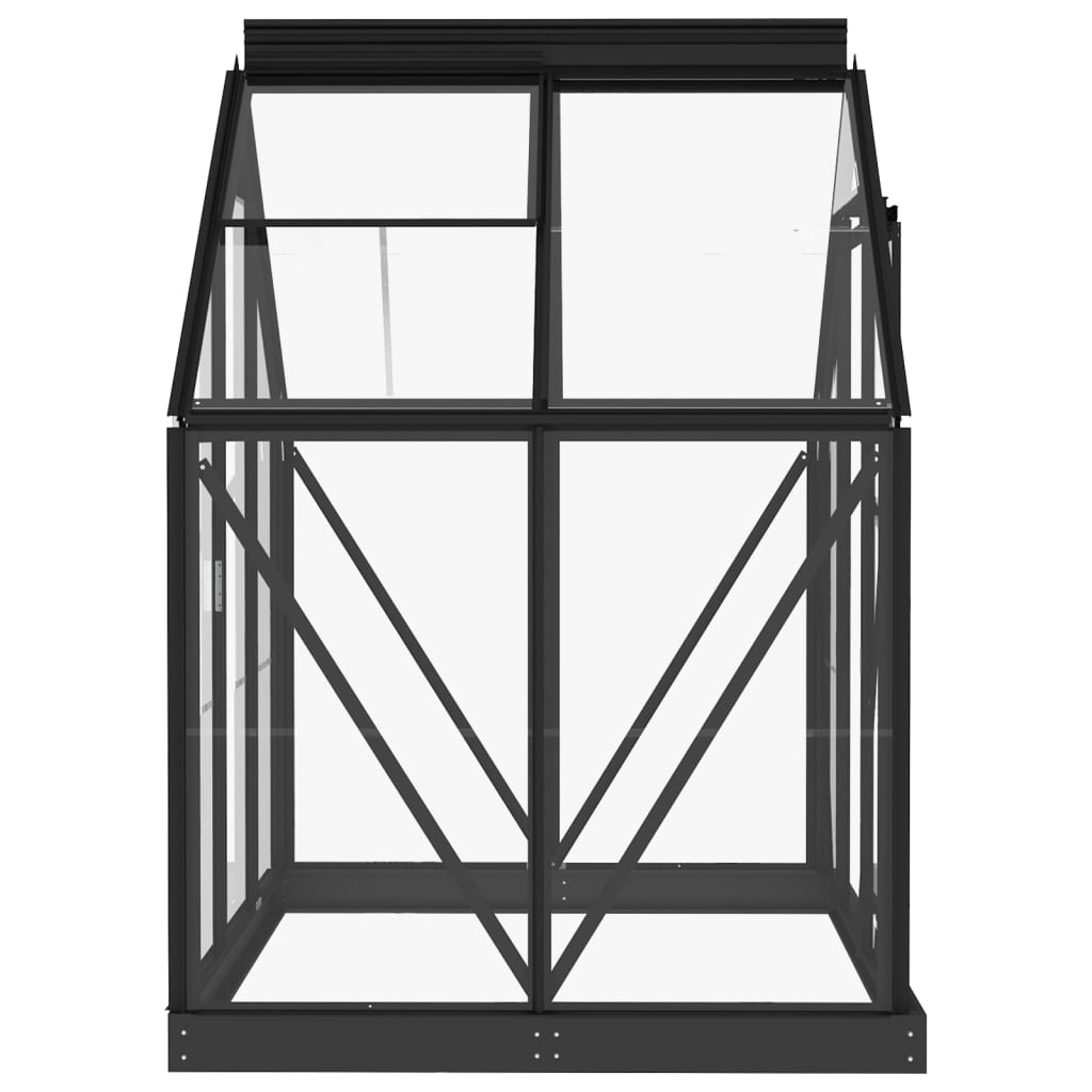 vidaXL Glass Greenhouse Anthracite 61"x40.6"x75.2" Aluminum