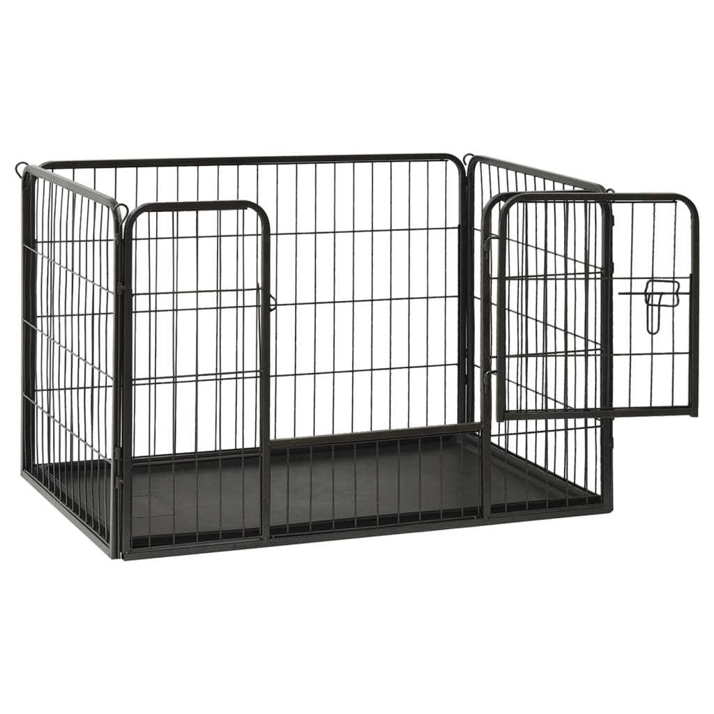 vidaXL Puppy Playpen Steel 36"x23.2"x24"