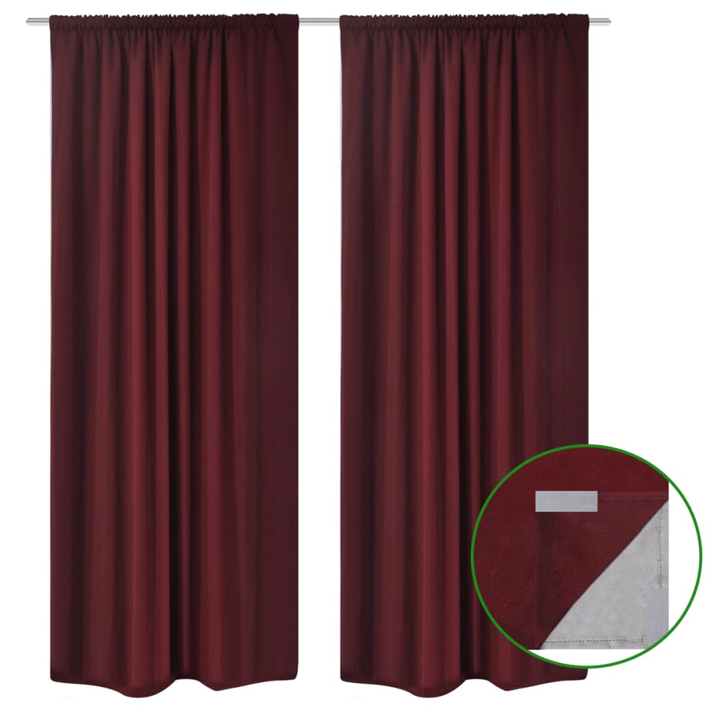 vidaXL Blackout Curtains 2pcs Double Layer 55"x96" Bordeaux Energy-saving