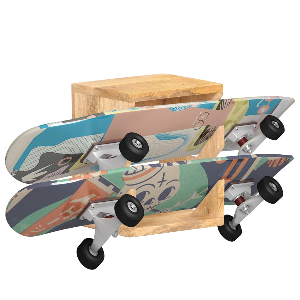 vidaXL Wall Mounted Skateboard Holder 9.8"x7.9"x11.8" Solid Mango Wood