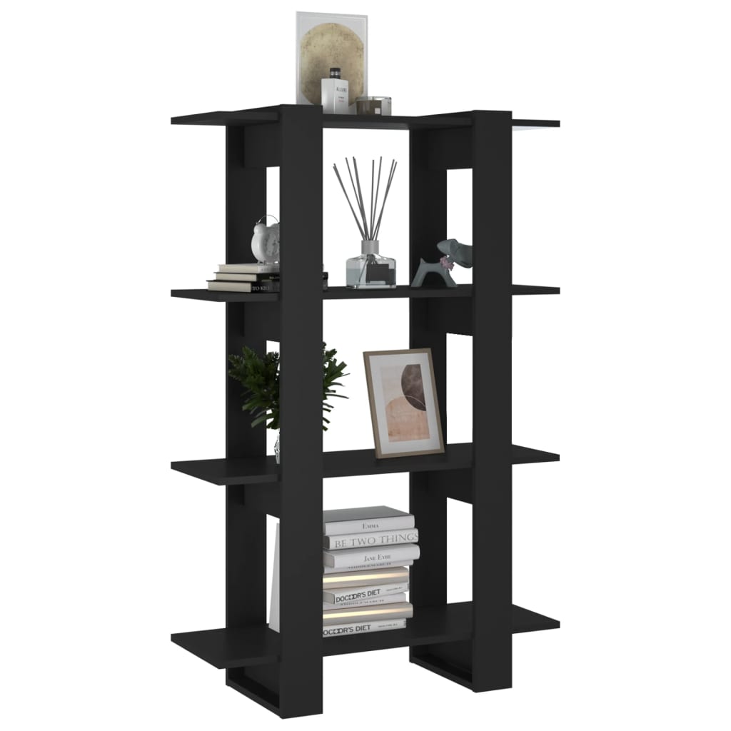 vidaXL Book Cabinet/Room Divider Black 31.5"x11.8"x48.6"