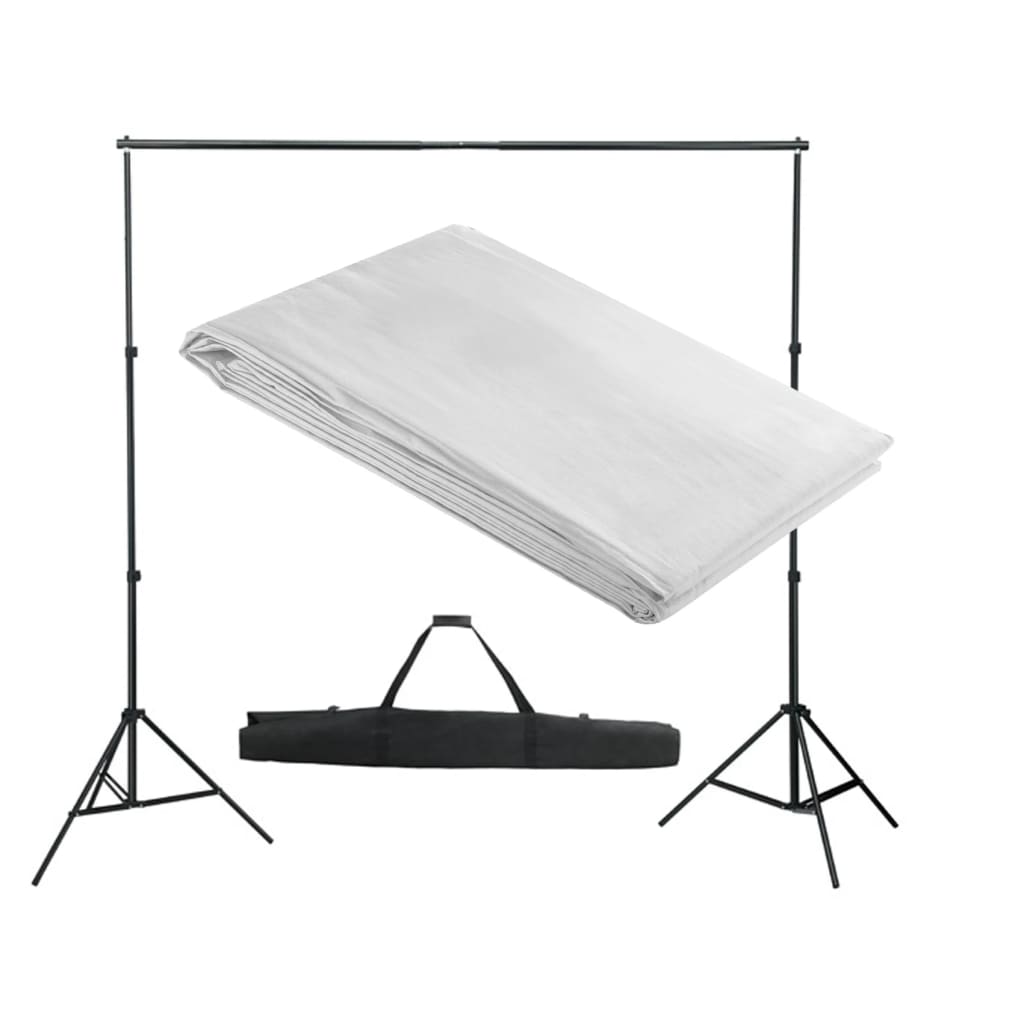 vidaXL Backdrop Support System 10 x 10 ft White