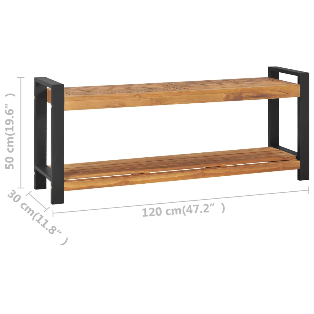 vidaXL Bench 47.2" Solid Teak Wood