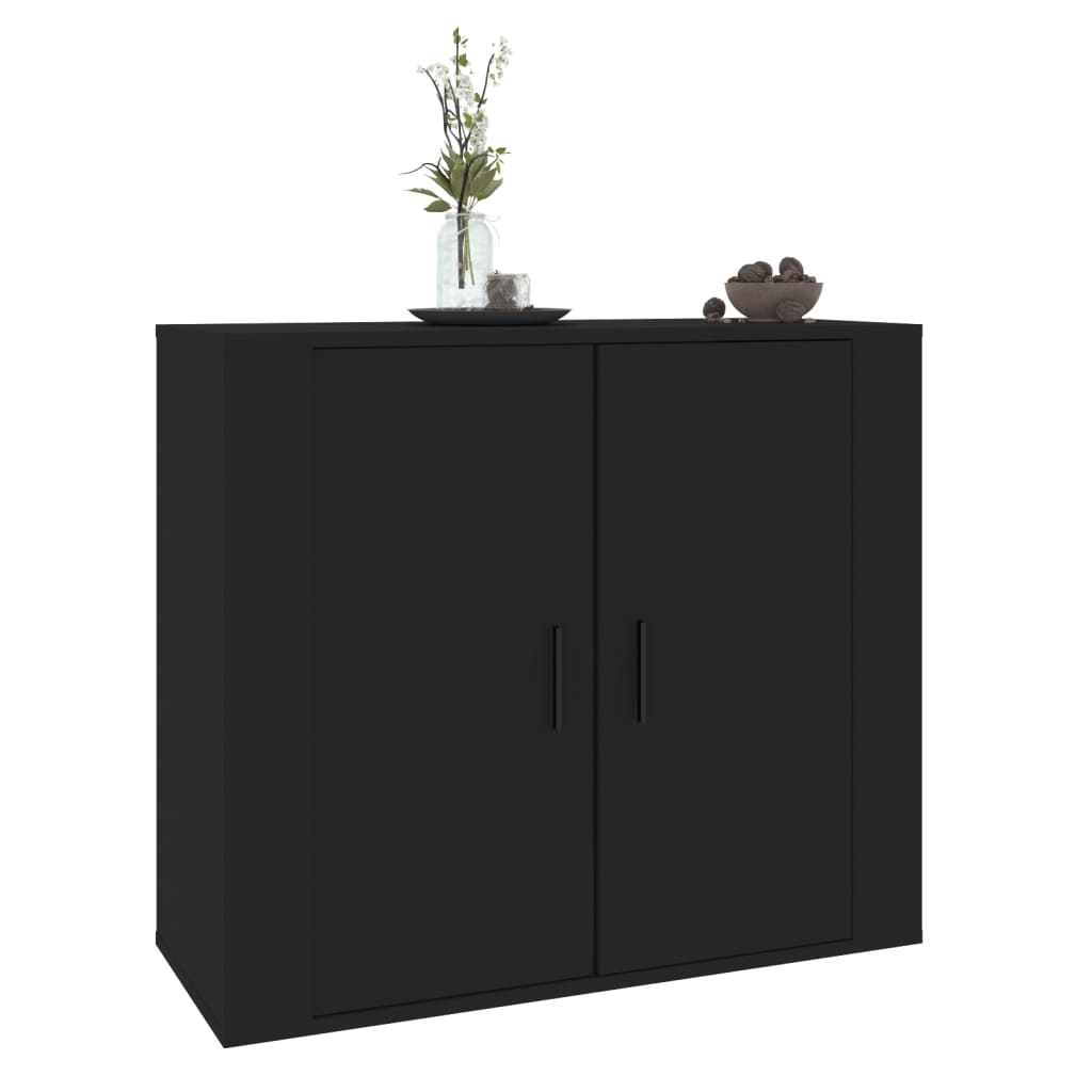 vidaXL Sideboard Black 31.5"x13"x27.6" Engineered Wood