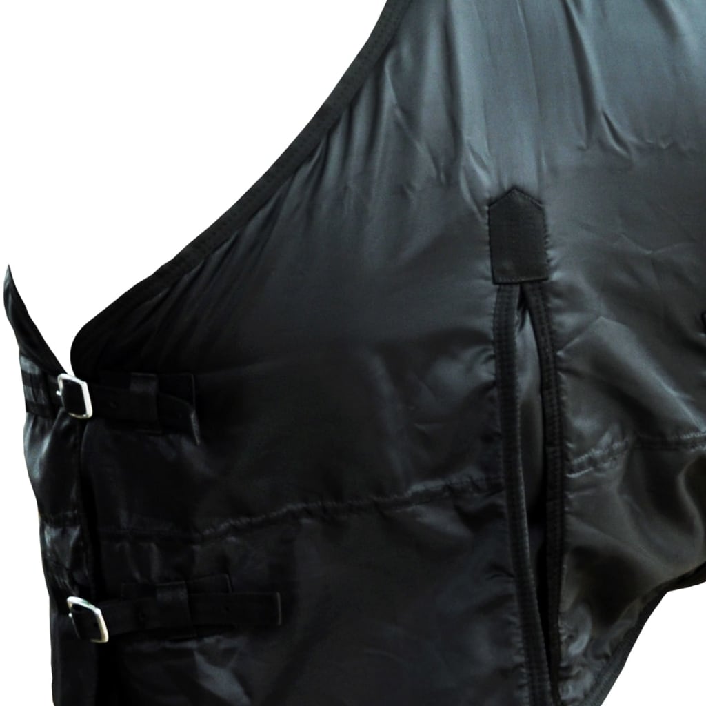 vidaXL Fleece Rug Double Layers with Surcingles 45.3" Black