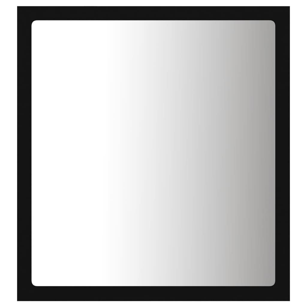 vidaXL LED Bathroom Mirror Black 15.7"x3.3"x14.6" Chipboard