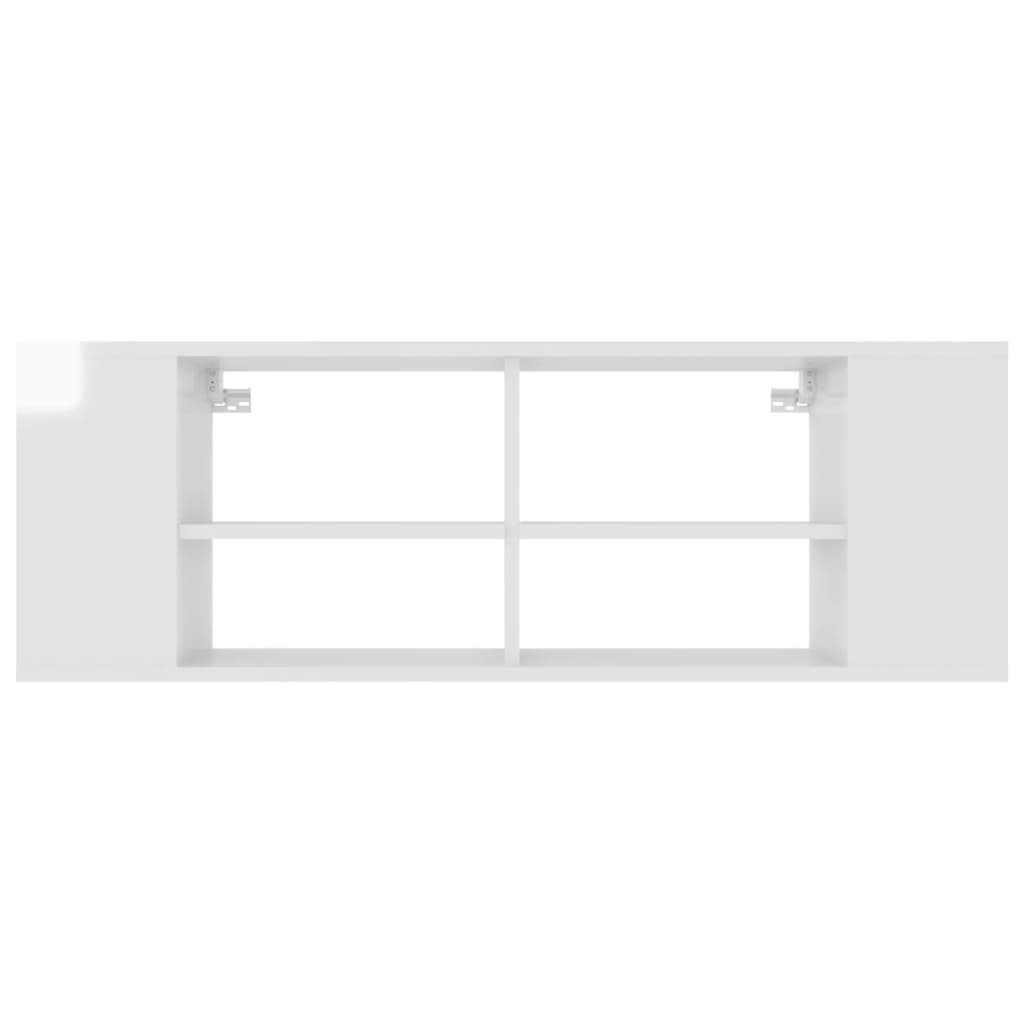 vidaXL Wall-Mounted TV Stand High Gloss White 40.2"x13.8"x13.8" Engineered Wood