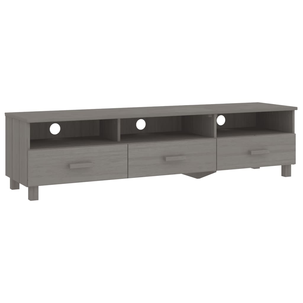 vidaXL TV Stand HAMAR Light Gray 62.2"x15.7"x15.7" Solid Wood Pine