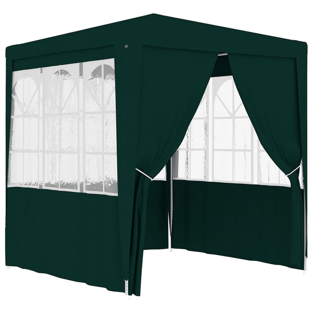 vidaXL Professional Party Tent with Side Walls 8.2'x8.2' Green 0.3 oz/ft²