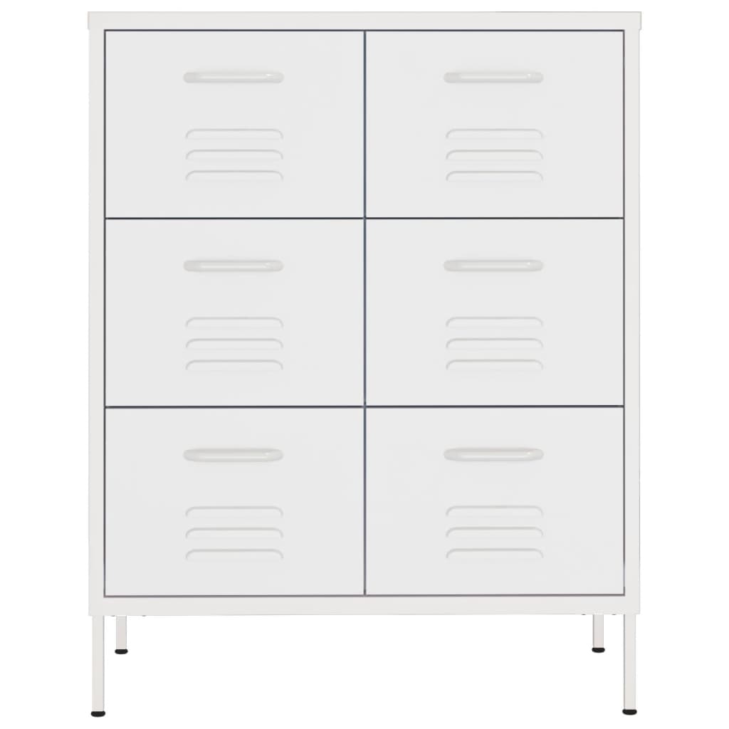 vidaXL Drawer Cabinet White 31.5"x13.8"x40" Steel