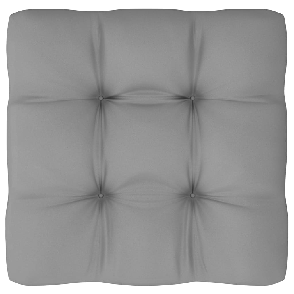 vidaXL Patio Corner Sofa with Gray Cushions Solid Wood Pine