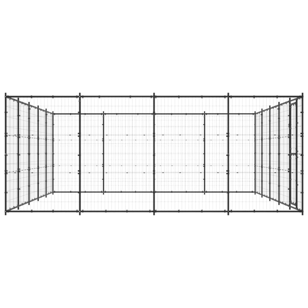 vidaXL Outdoor Dog Kennel Steel 260.5 ft²