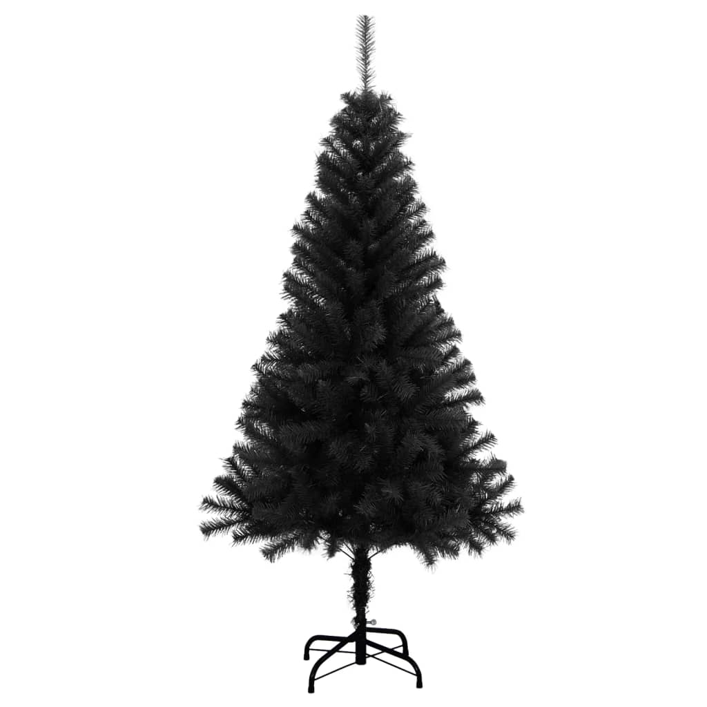 vidaXL Artificial Christmas Tree with Stand Black 59.1" PVC