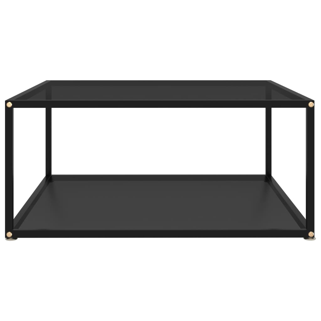 vidaXL Coffee Table Black 31.5"x31.5"x13.8" Tempered Glass