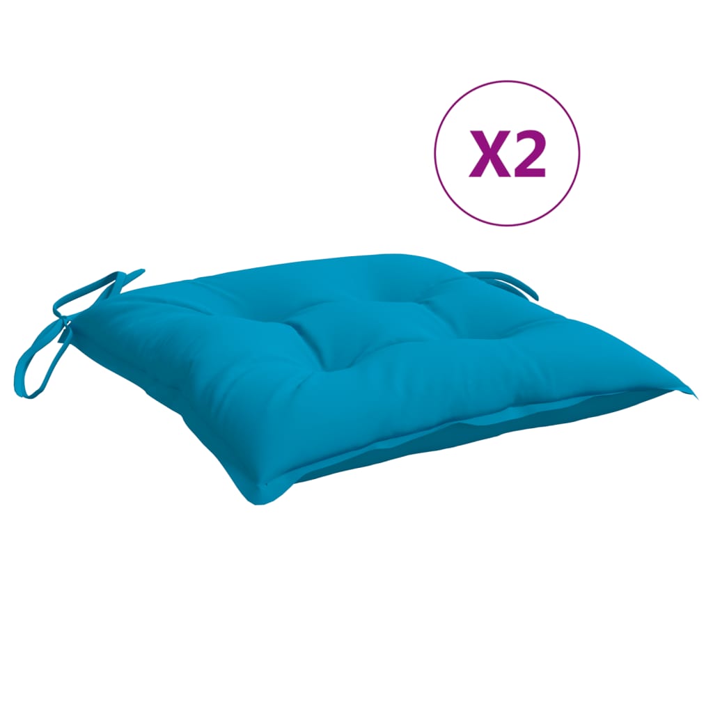 vidaXL Chair Cushions 2 pcs Light Blue 15.7"x15.7"x2.8" Oxford Fabric