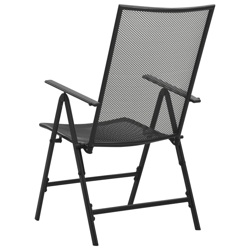 vidaXL Folding Mesh Chairs 4 pcs Steel Anthracite