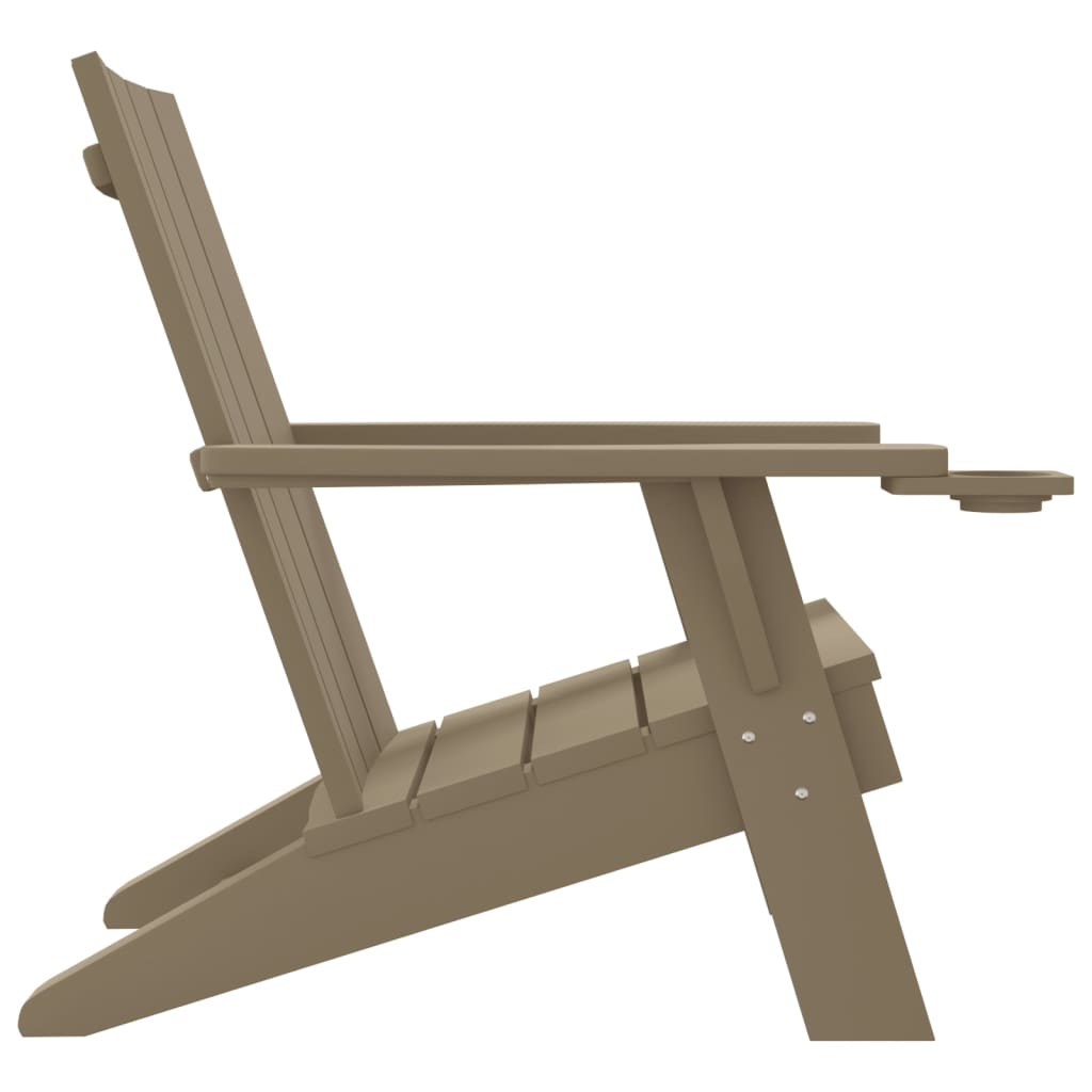 vidaXL Patio Adirondack Chair Light Brown 29.5"x34.8"x35.2" Polypropylene