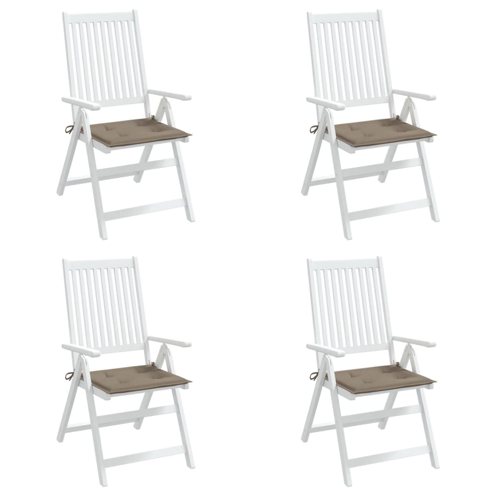 vidaXL Garden Chair Cushions 4 pcs Taupe 19.7"x19.7"x1.2" Fabric
