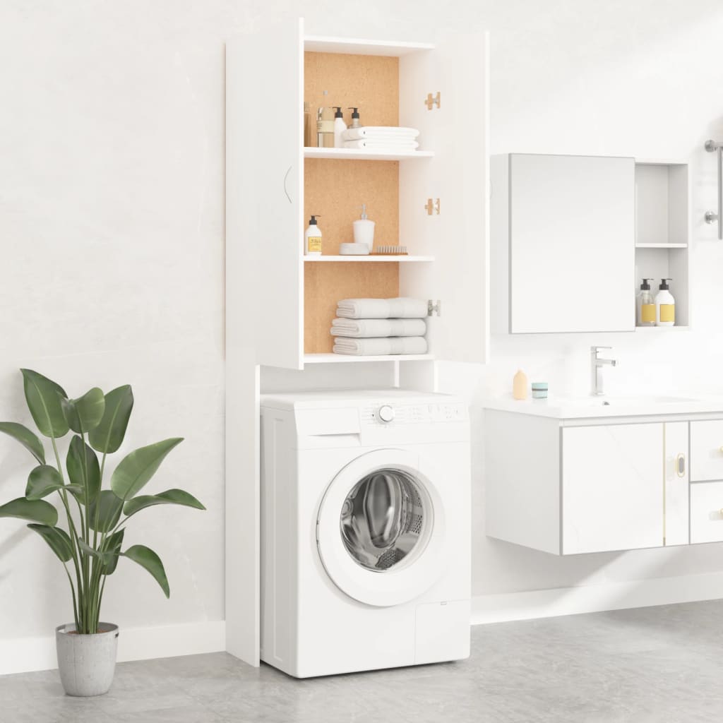 vidaXL Washing Machine Cabinet White 25.2"x10"x74.8"