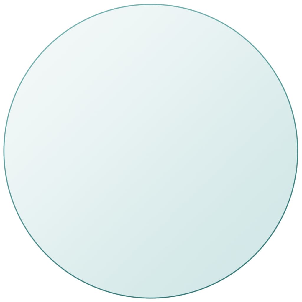 vidaXL Table Top Tempered Glass Round 27.6"