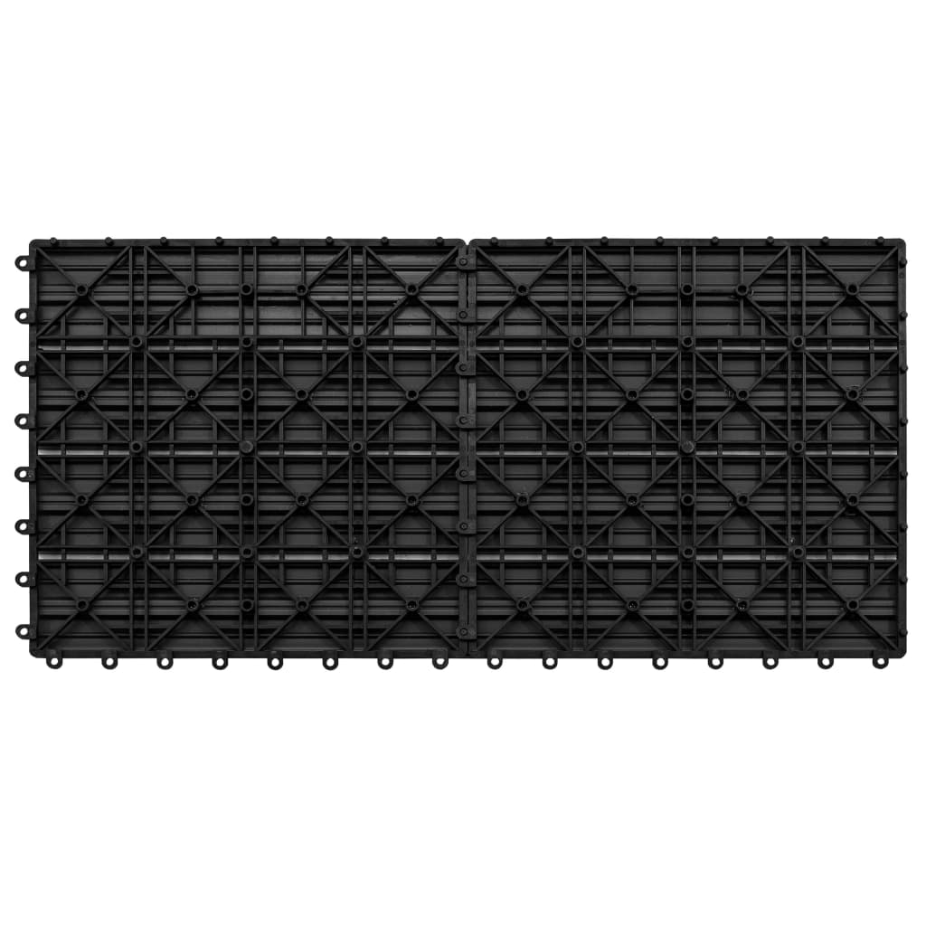 vidaXL Decking Tiles 6 pcs WPC 23.6"x11.8" 11.6 ft² Black