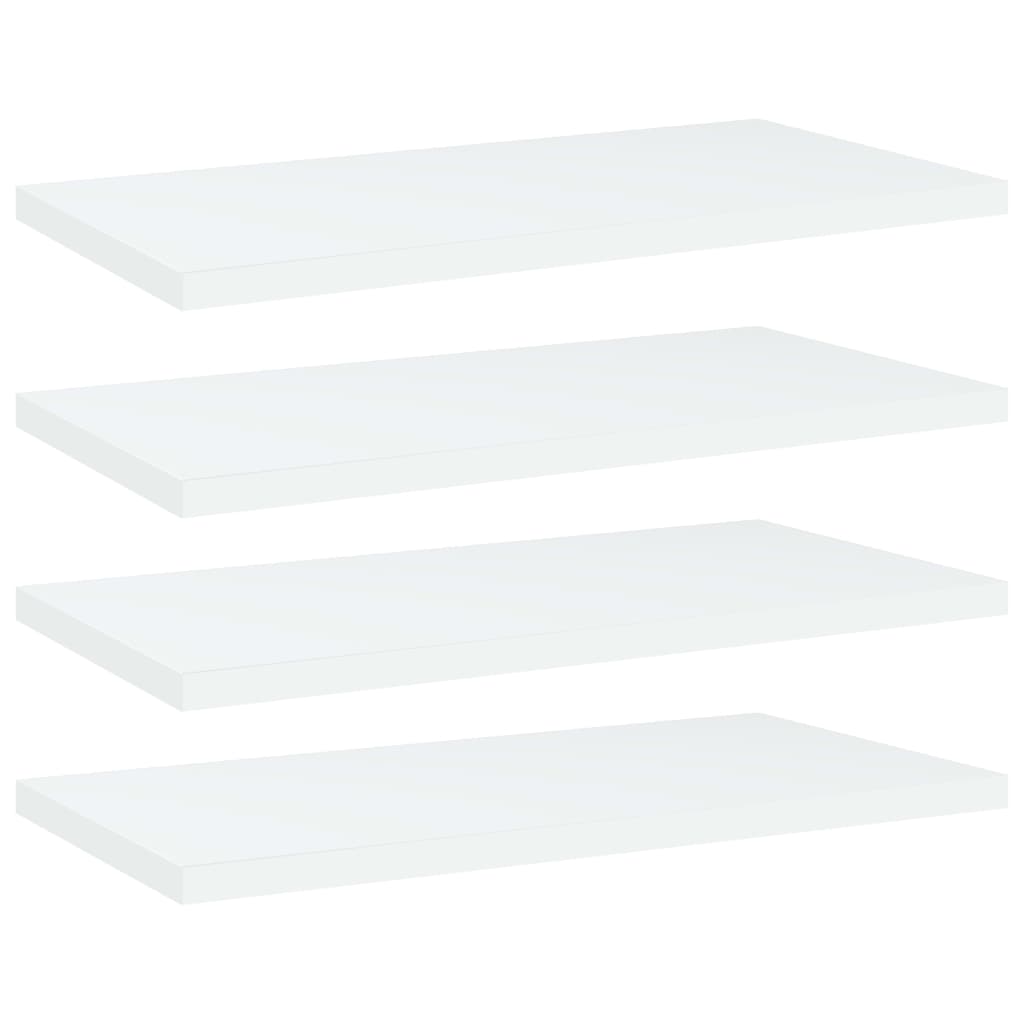 vidaXL Bookshelf Boards 4 pcs White 15.7"x7.9"x0.6" Engineered Wood
