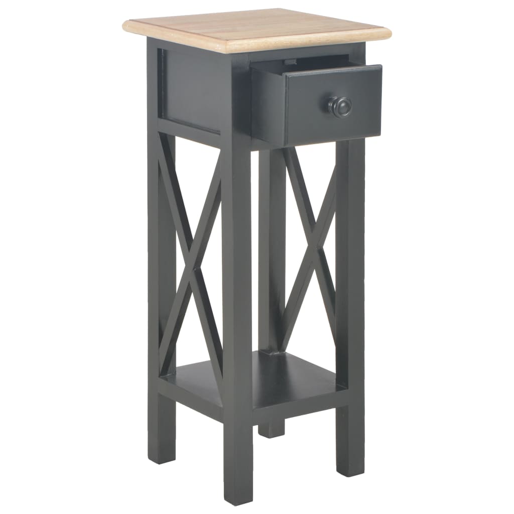 vidaXL Side Table Black 10.6"x10.6"x25.8" Wood