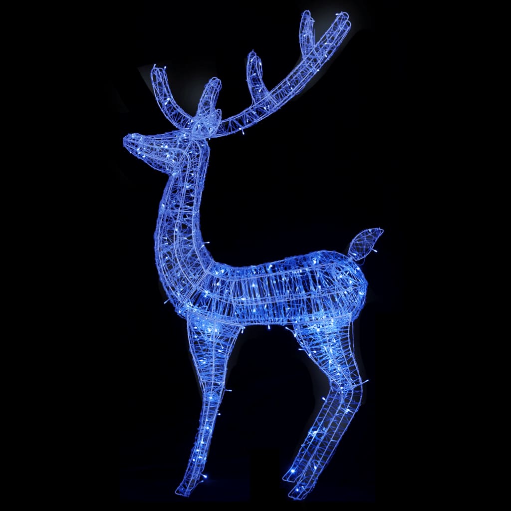vidaXL XXL Acrylic Christmas Reindeers 250 LED 2 pcs 70.9" Blue
