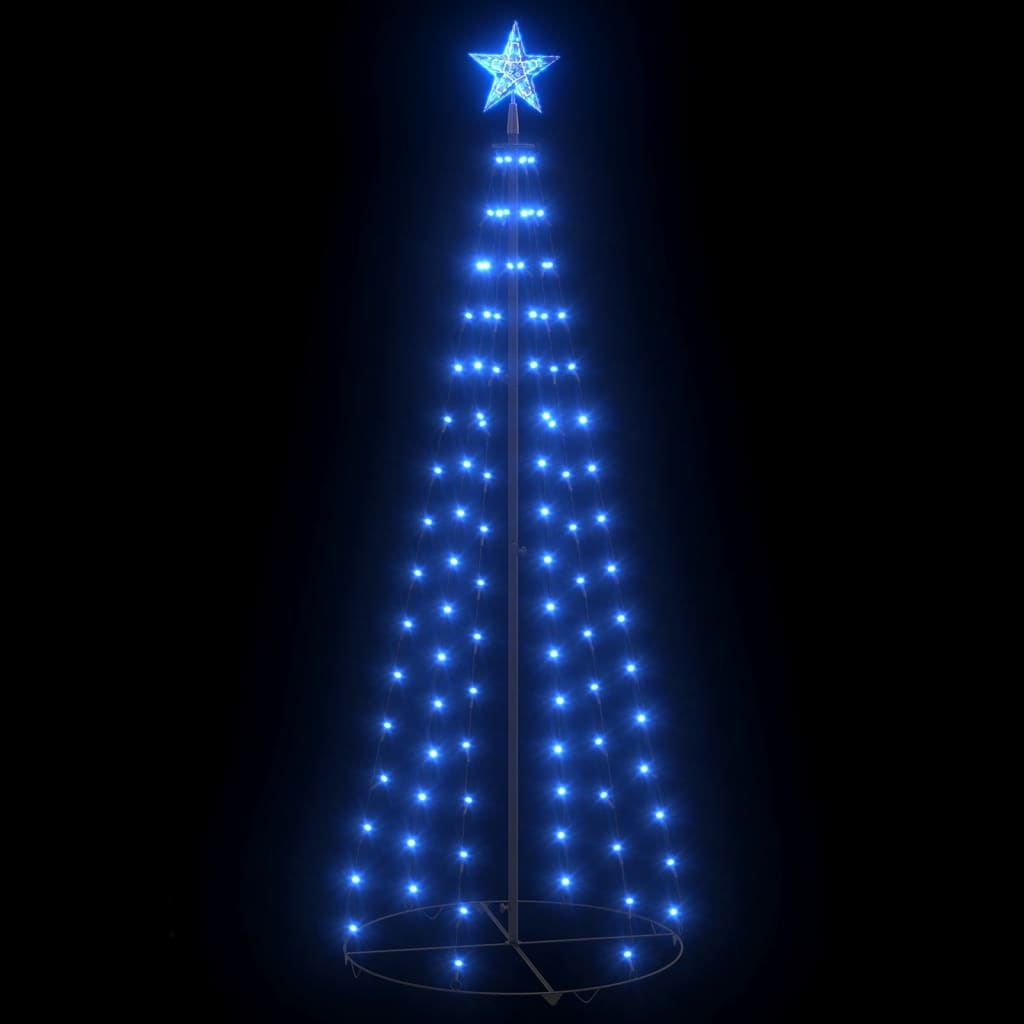 vidaXL Christmas Cone Tree Blue 100 LEDs Decoration 27.6"x70.9"