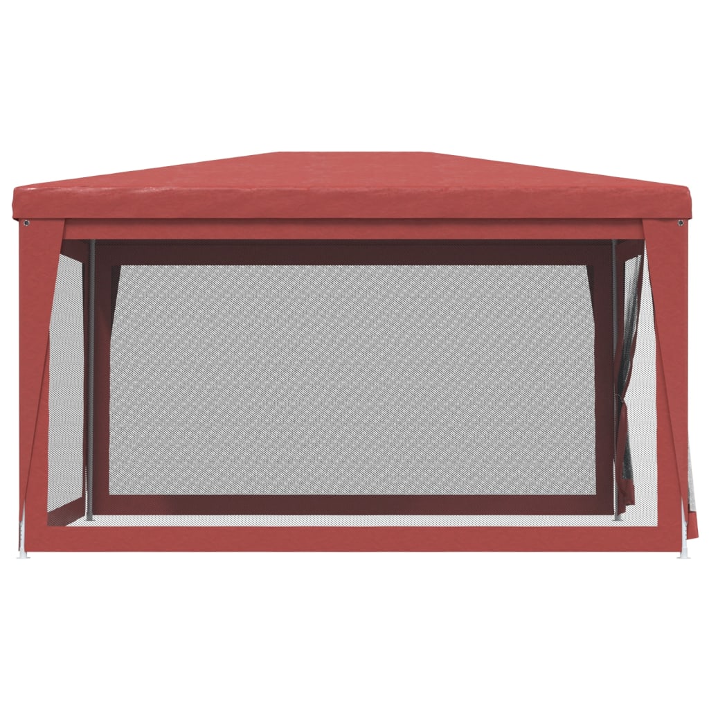 vidaXL Party Tent with 4 Mesh Sidewalls Red 9.8'x13.1' HDPE
