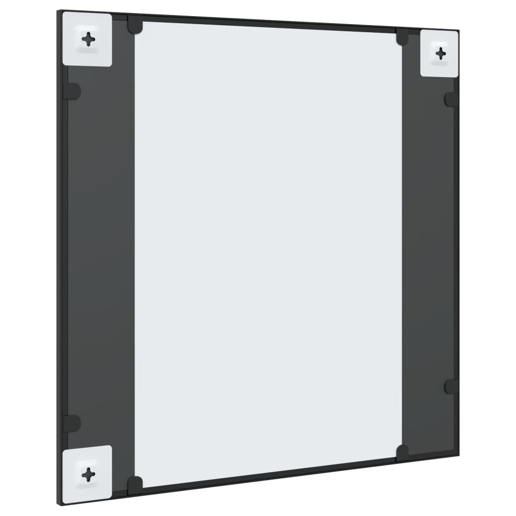 vidaXL Wall Mirror Black 23.6"x23.6" Square Iron