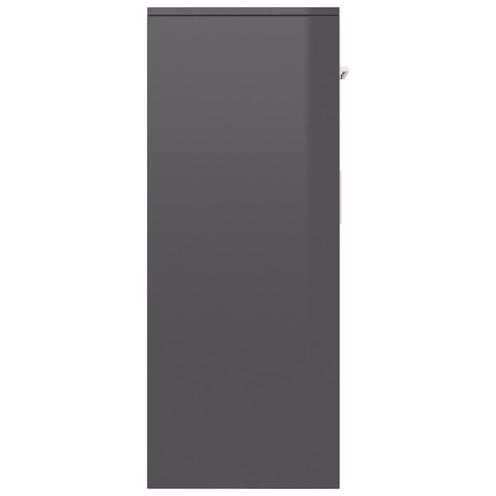 vidaXL Sideboard High Gloss Gray 43.3" x 11.8" x 29.5" Engineered Wood