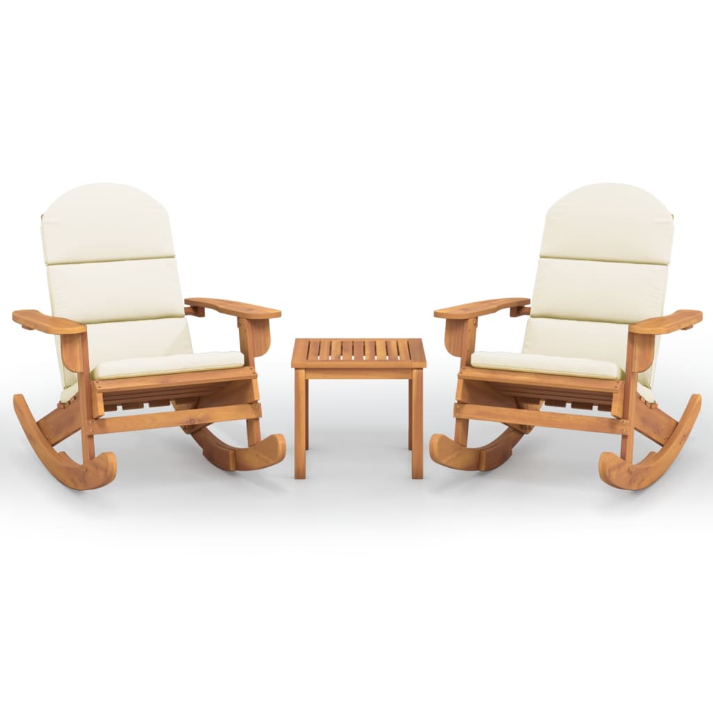 vidaXL 3 Piece Adirondack Patio Lounge Set Solid Wood Acacia