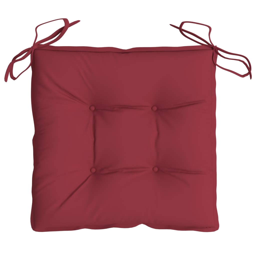 vidaXL Chair Cushions 2 pcs Wine Red 19.7"x19.7"x2.8" Fabric