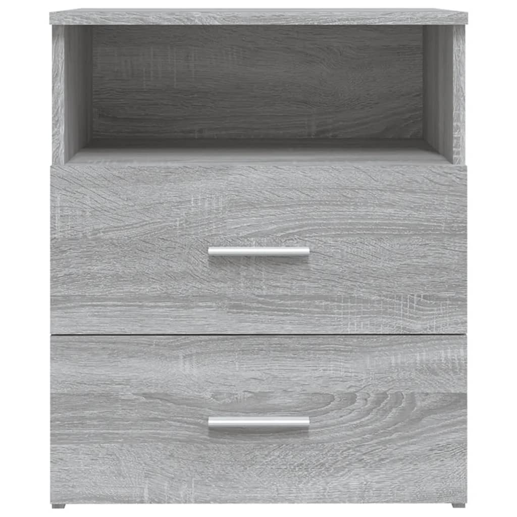 vidaXL Bed Cabinets 2 pcs Gray Sonoma 19.7"x12.6"x23.6"