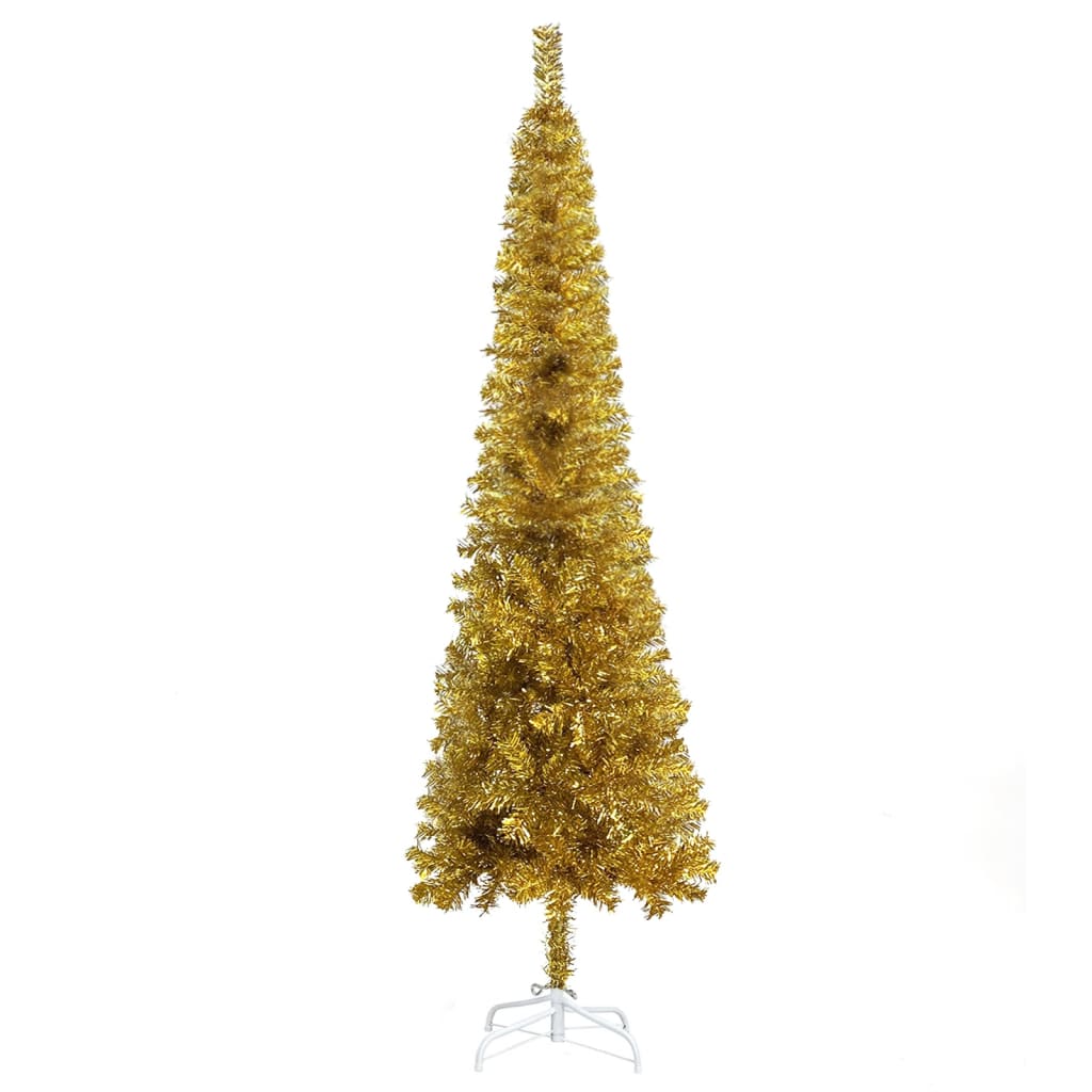 vidaXL Slim Christmas Tree Gold 47.2"