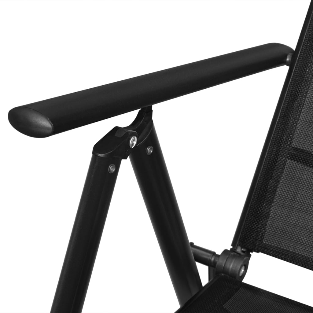 vidaXL Folding Patio Chairs 4 pcs Aluminium and Textilene Black