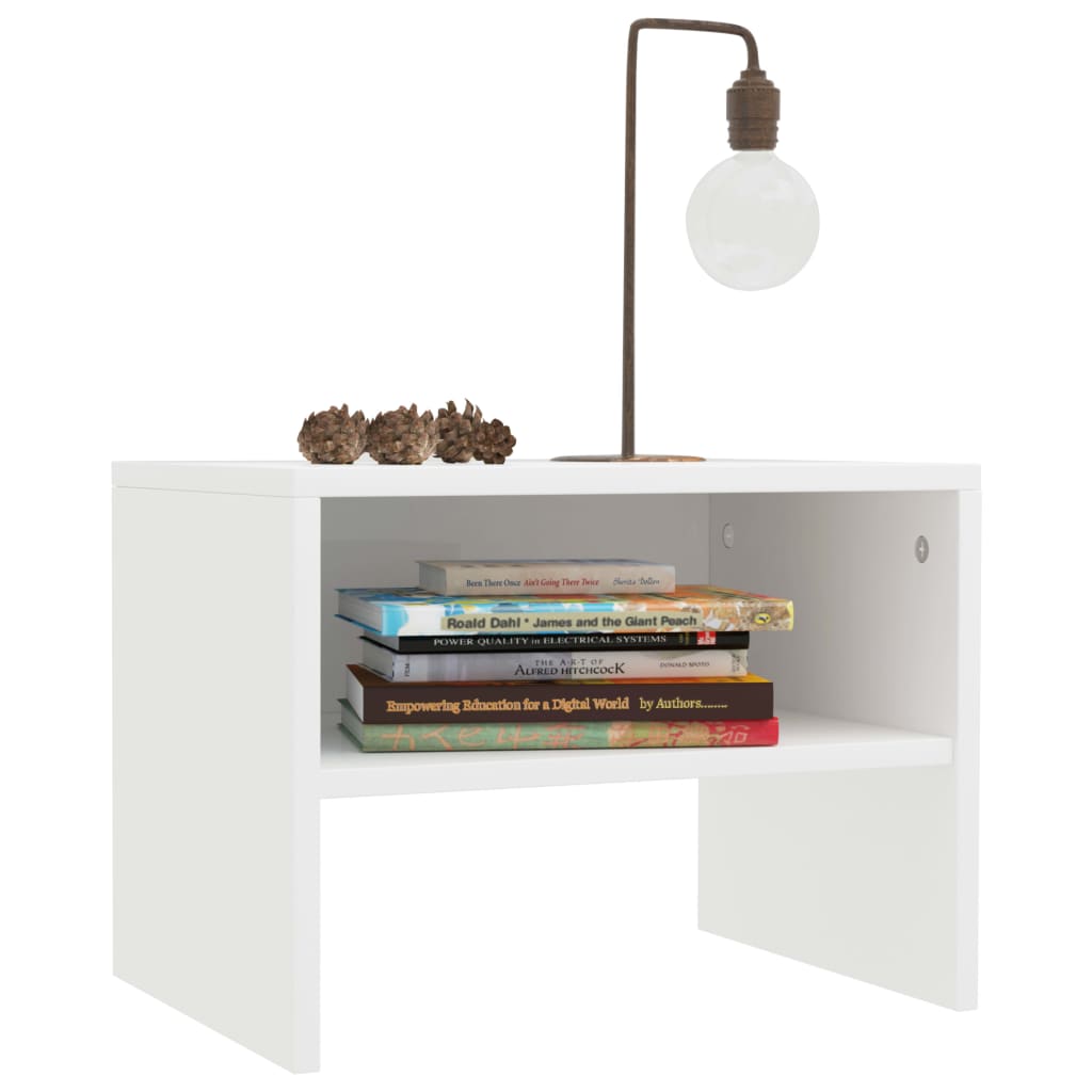 vidaXL Bedside Cabinets 2 pcs White 15.7"x11.8"x11.8" Engineered Wood