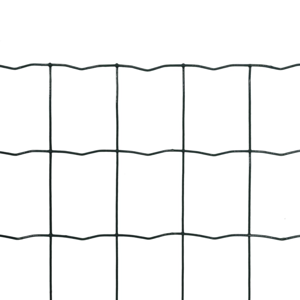 vidaXL Euro Fence Steel 32.8ftx3.3ft Green
