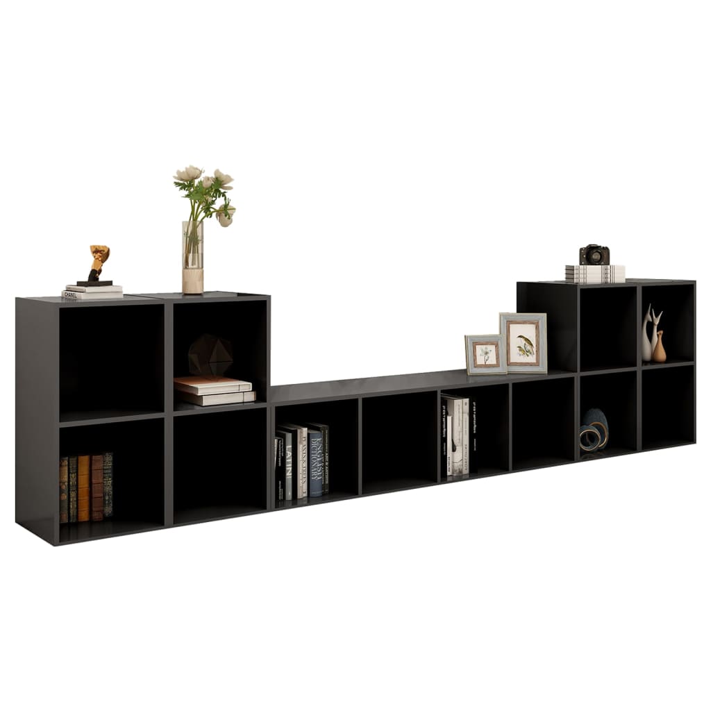 vidaXL 5 Piece TV Cabinet Set Gray Engineered Wood
