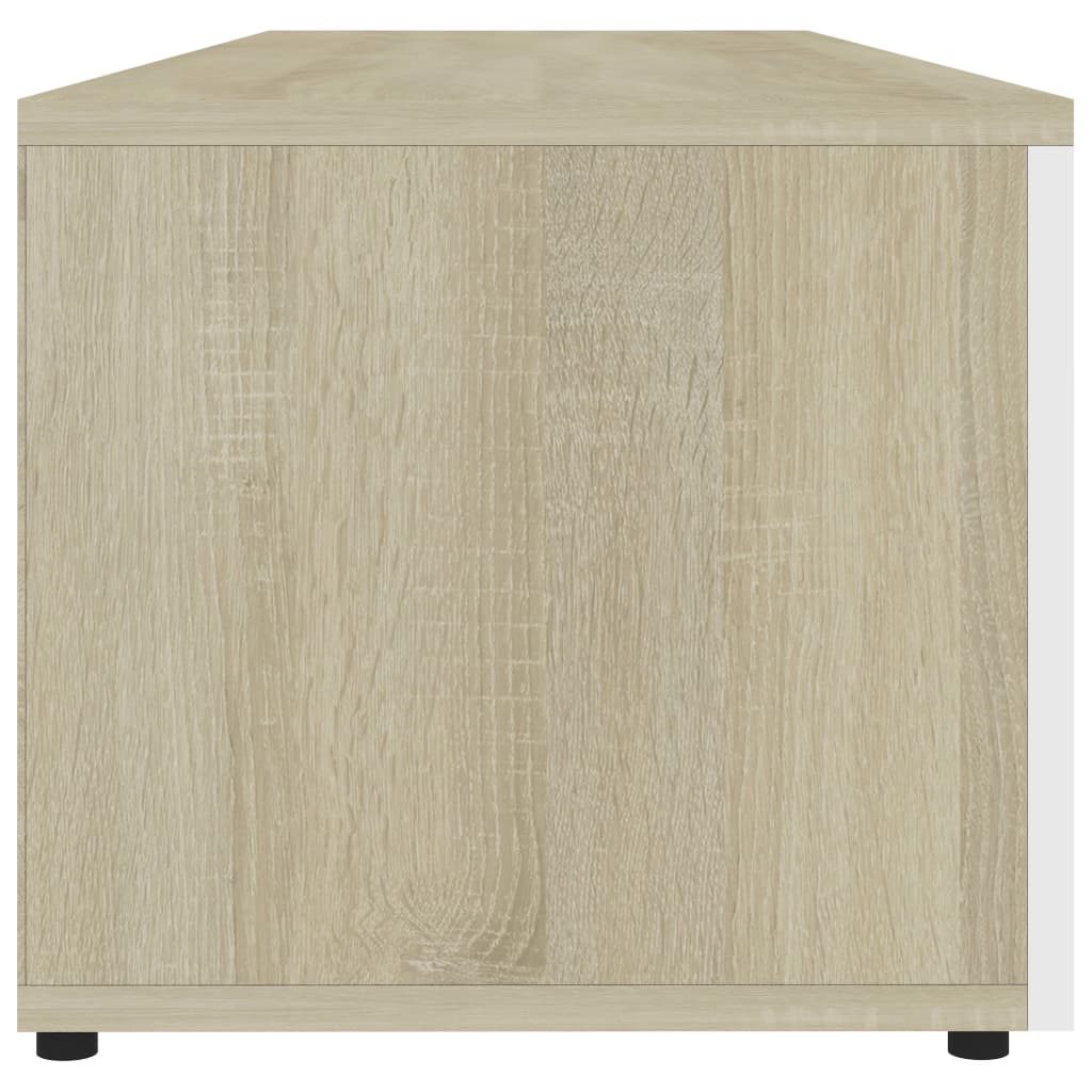 vidaXL TV Stand White and Sonoma Oak 47.2"x13.4"x11.8" Engineered Wood