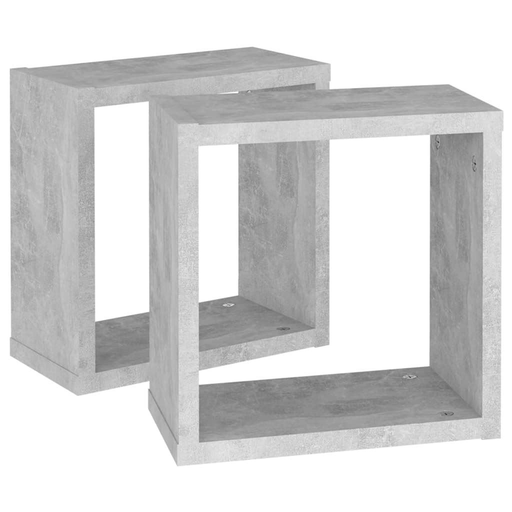 vidaXL Wall Cube Shelves 2 pcs Concrete Gray 11.8"x5.9"x11.8"